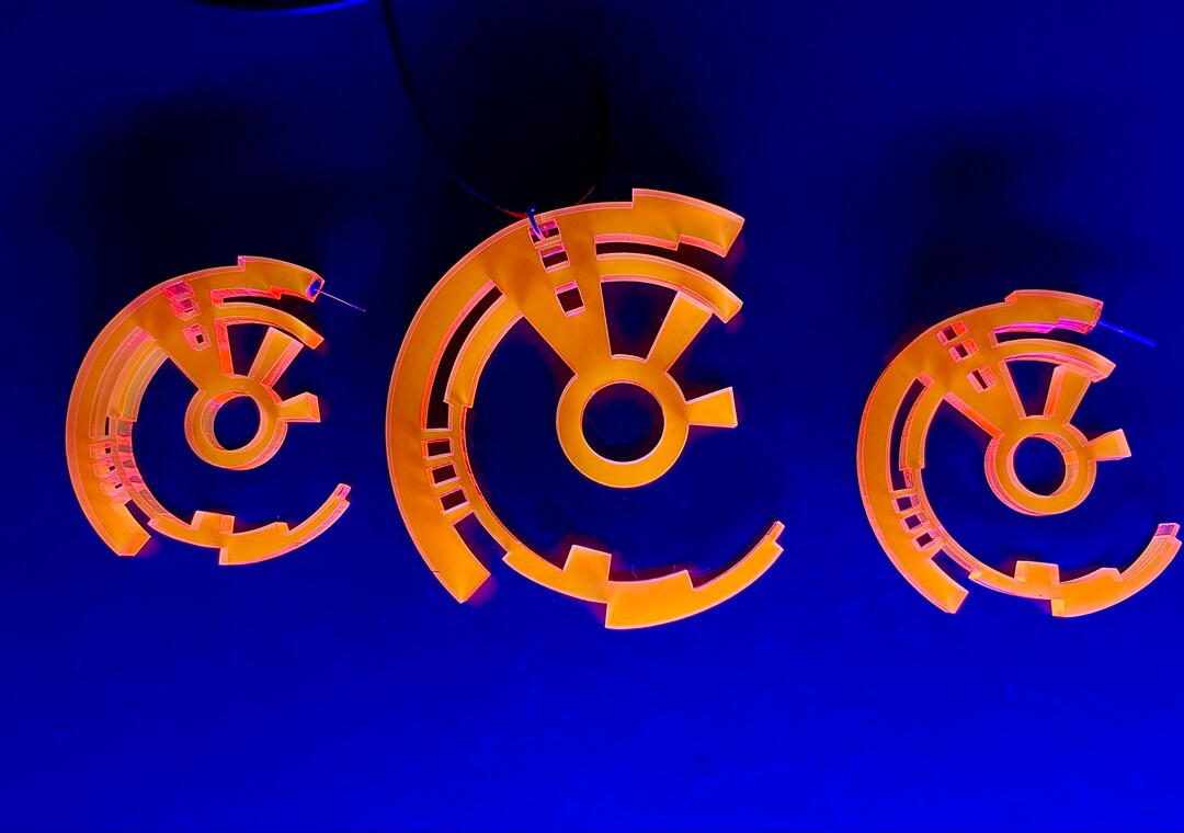 Cyberpunk Disc Necklace and Earrings-Fluorescent Neon Acrylic-Blacklight-EDC-Rave-Goth MakerPlace by Michaels